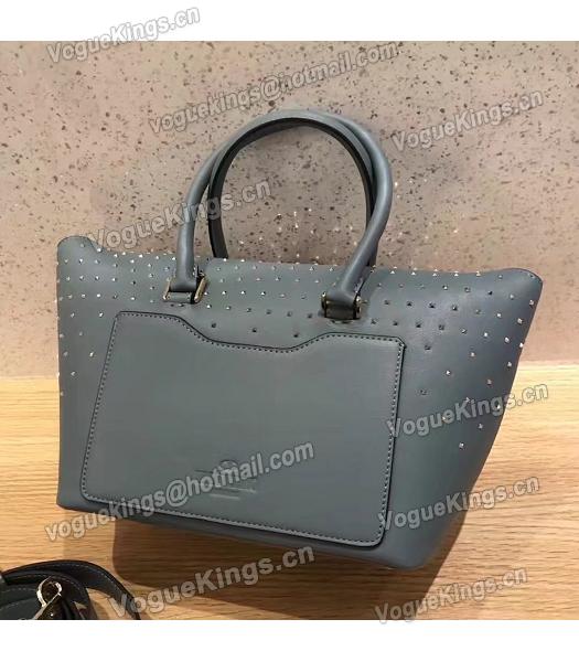 Valentino Demilune Blue Original Leather Rivets Small Tote Bag-1