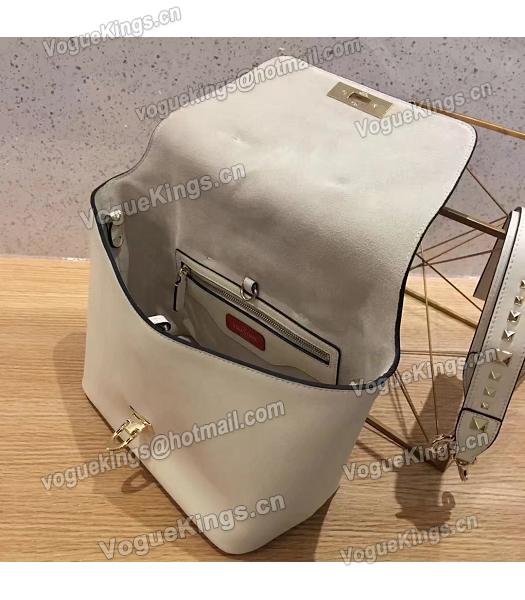 Valentino Demilune White Original Leather Small Tote Bag-5