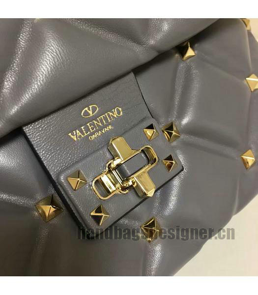 Valentino Garavani Candystud Original Leather Bag Grey-3