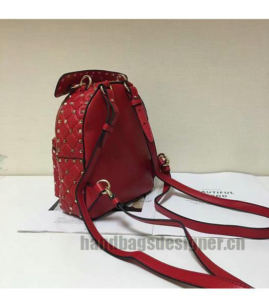Valentino Garavani Rockstud Spike Mini Backpack Red-1