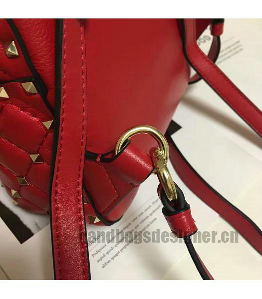 Valentino Garavani Rockstud Spike Mini Backpack Red-4