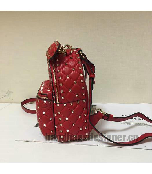Valentino Garavani Rockstud Spike Mini Backpack Red-6