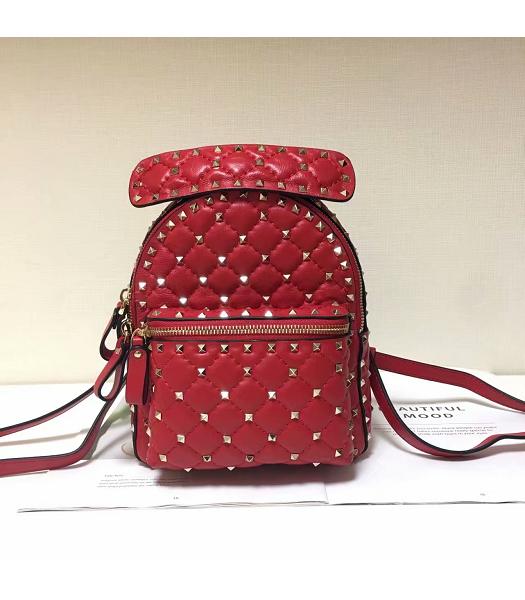 Valentino Garavani Rockstud Spike Mini Backpack Red