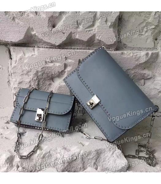 Valentino Light Blue Original Leather Rivets Small Bag-4