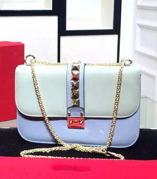 Valentino Noir Mixed colors Shoulder Bag With Light Blue Original Leather