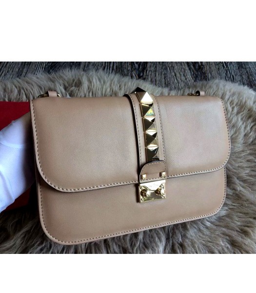Valentino Noir Shoulder Bag With Apricot Original Leather Golden Chain