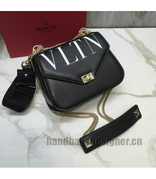 Valentino Original Calfskin Garavani Rockstud Crossbody Bag Black-3