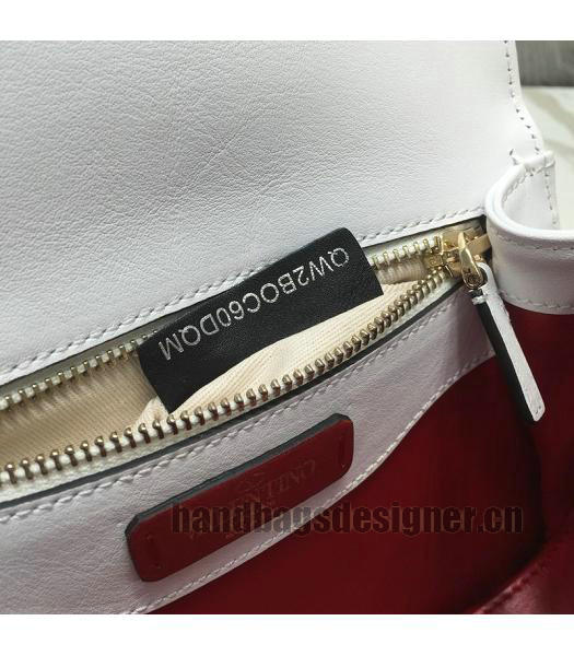 Valentino Original Calfskin Garavani Rockstud Crossbody Bag White-6