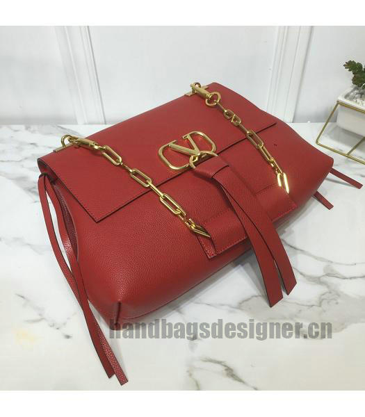 Valentino Original Calfskin Garavani Vring 29cm Shoulder Bag Red-3
