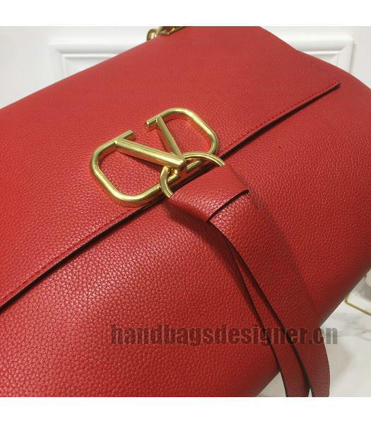 Valentino Original Calfskin Garavani Vring 29cm Shoulder Bag Red-4