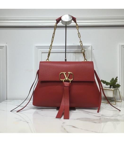 Valentino Original Calfskin Garavani Vring 29cm Shoulder Bag Red