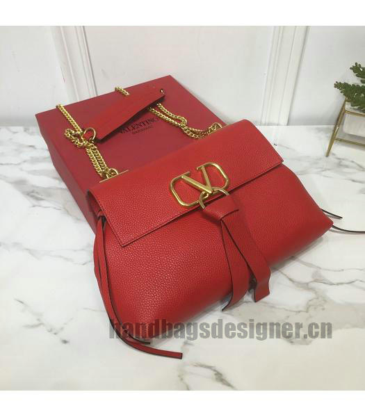 Valentino Original Calfskin Garavani VRING Shoulder Bag Red-3