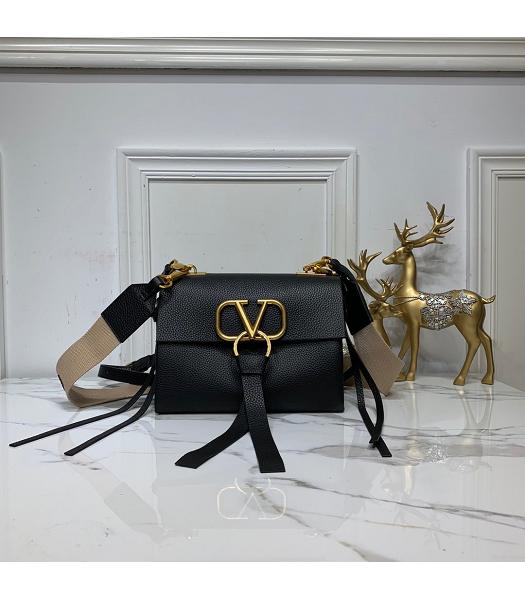 Valentino Original Calfskin VRING Shoulder Bag Black