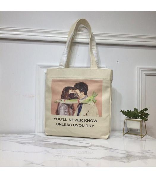 Valentino Original TKY Canvas Couple Printed Shopping Bag Beige