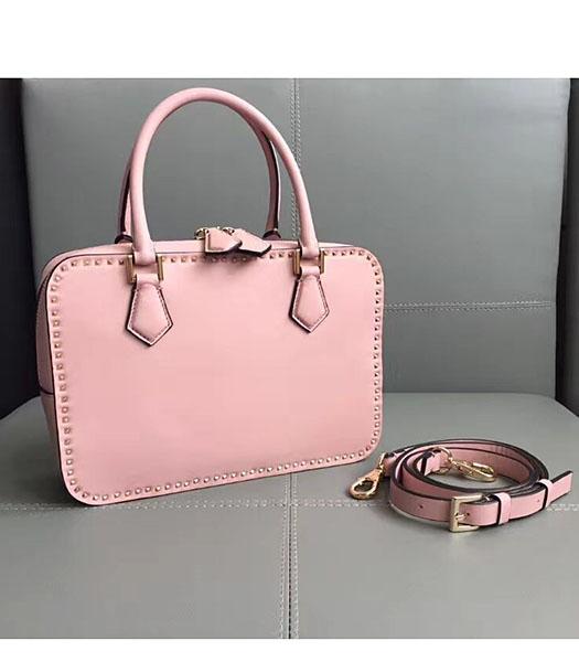 Valentino Pink Original Leather Rivets Tote Bag