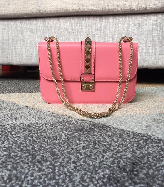 Valentino Pink Original Plain Calfskin Leather 27cm Shoulder Bag