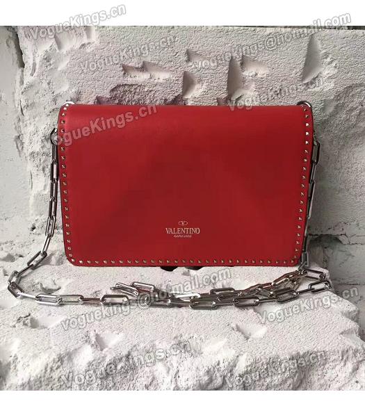 Valentino Red Original Leather Rivets Small Bag-5