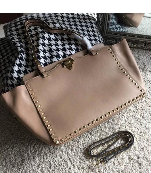 Valentino Rockstud Large Tote Apricot Original Leather Golden Nail