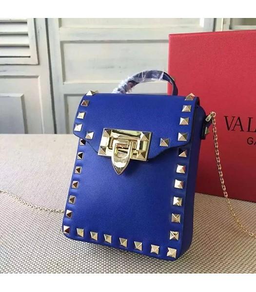 Valentino Rockstud Original Leather Mini Shoudler Bag Blue