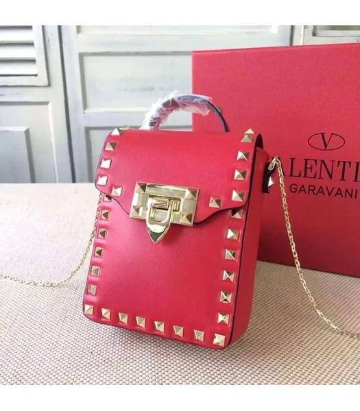 Valentino Rockstud Original Leather Mini Shoudler Bag Red