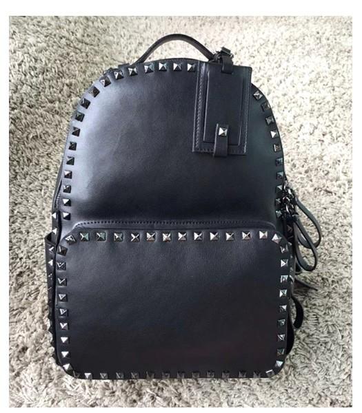 Valentino Rockstud Small Backpack Black Original Leather Gun Nail