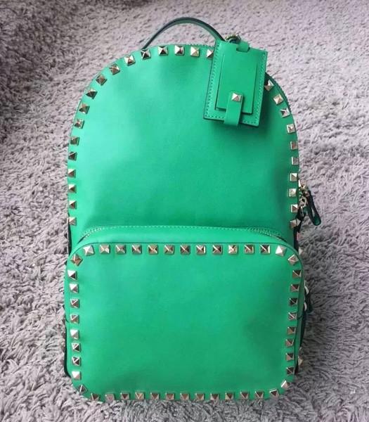 Valentino Rockstud Small Backpack Green Original Leather Golden Nail