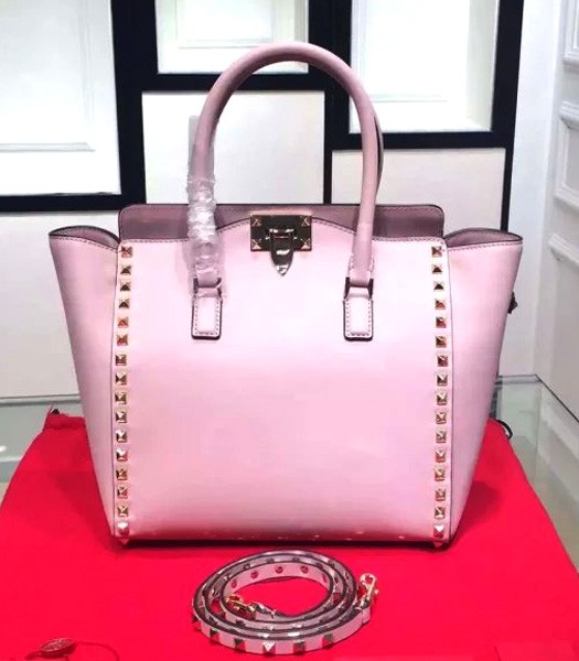 Valentino Rockstud Tote Bag Pink Original Leather Golden Nail