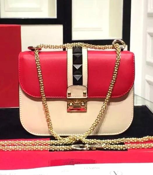 Valentino Small Chain Shoulder Bag Mixed colors White/Red