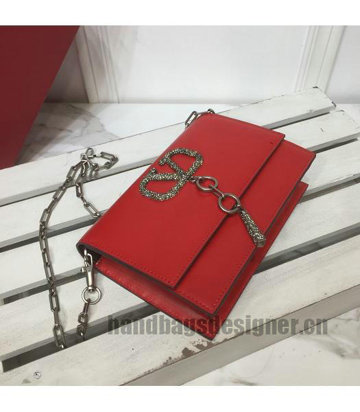 Valentino Valentino Vcase Diamonds Original Calfskin Bag Red-2