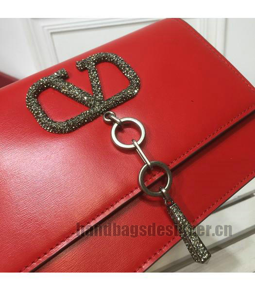 Valentino Valentino Vcase Diamonds Original Calfskin Bag Red-3