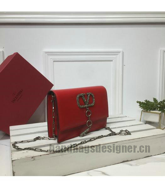 Valentino Valentino Vcase Diamonds Original Calfskin Bag Red-7