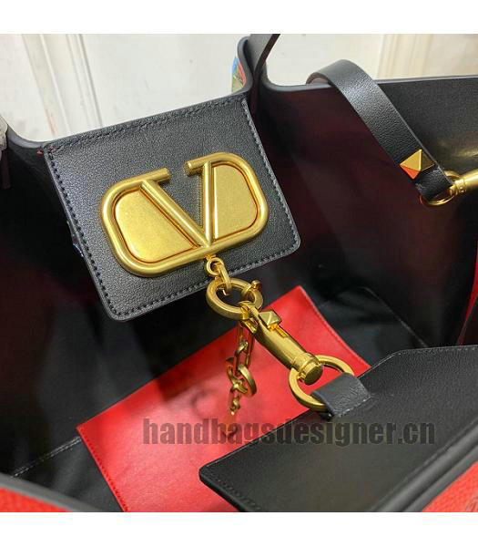 Valentino VLOGO Garavani Escape Red Original Calfskin Shopping Bag-6