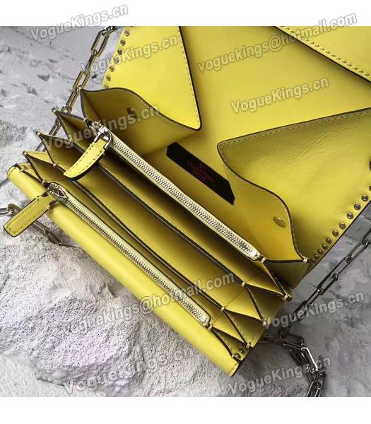 Valentino Yellow Original Leather Rivets Small Bag-2