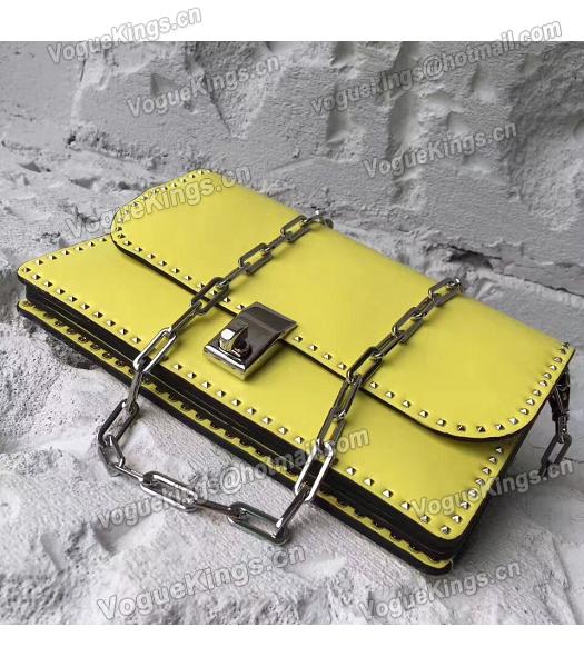 Valentino Yellow Original Leather Rivets Small Bag-5
