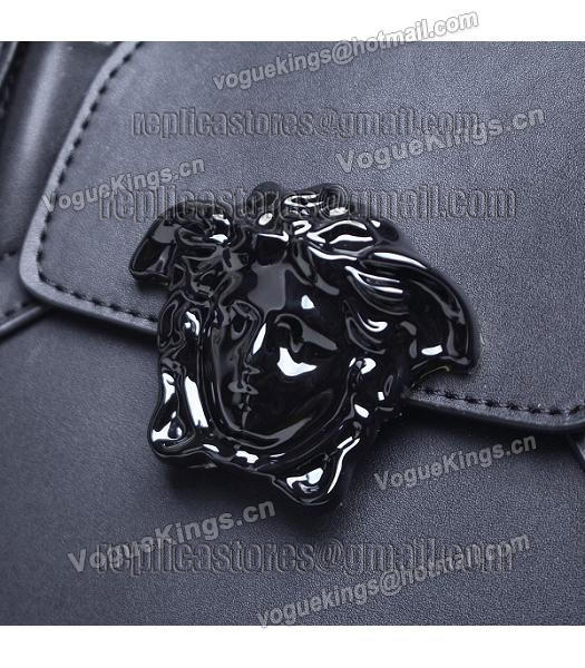Versace 31cm Palazzo Empire Original Calfskin Leather Tote Bag Black-5