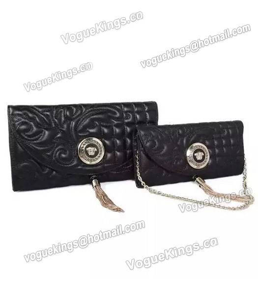 Versace Original Sheepskin Leather Shoulder Bag Black-6