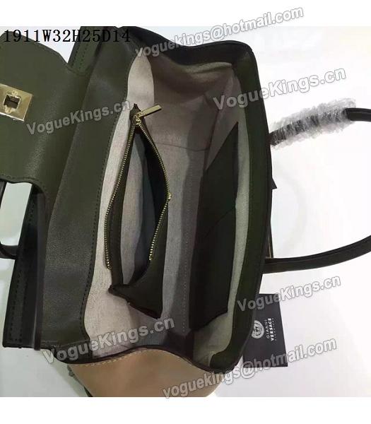Versace Palazzo Empire Leather Top Handle Bag Dark Green-2