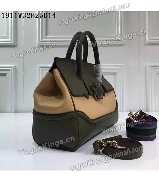 Versace Palazzo Empire Leather Top Handle Bag Dark Green-3