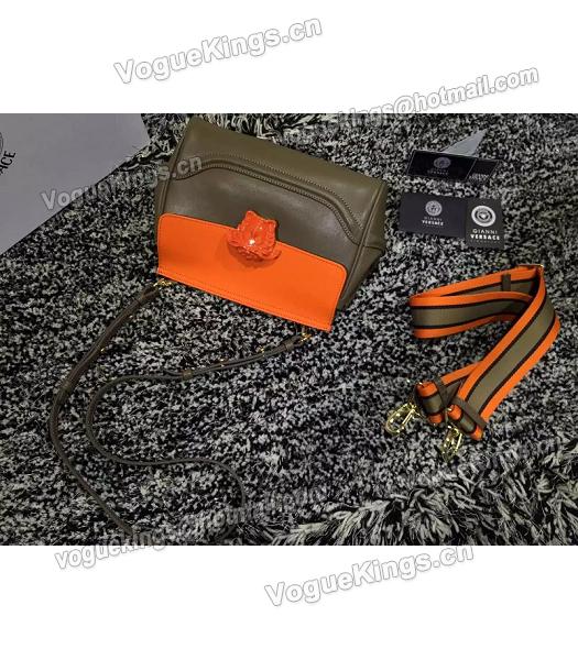 Versace Palazzo Empire Medusa Leather Shoulder Bag Orange&Khaki-3