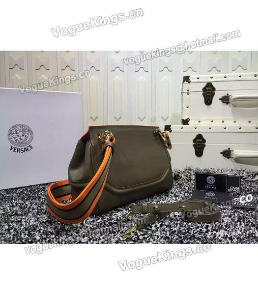 Versace Palazzo Empire Medusa Leather Shoulder Bag Orange&Khaki-6