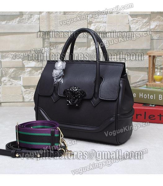 Versace Palazzo Empire Original Calfskin Leather Small Tote Bag Black-1