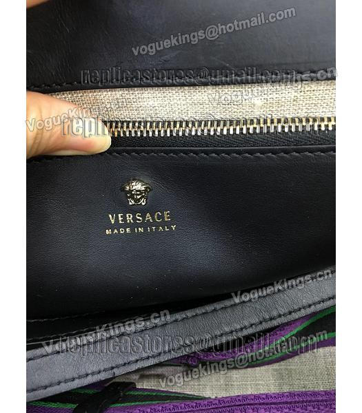 Versace Palazzo Empire Original Calfskin Leather Small Tote Bag Black-6