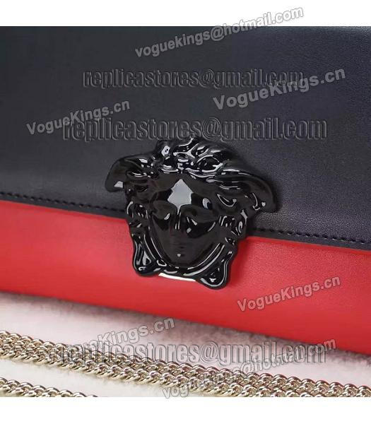 Versace Palazzo Empire Original Calfskin Leather Tote Bag Black&Red-2
