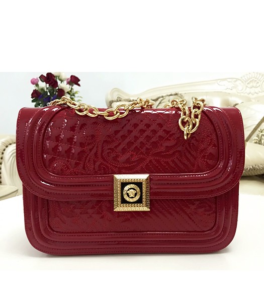 Versace The Newest Patent Leather Shoulder Bag 2023 Red