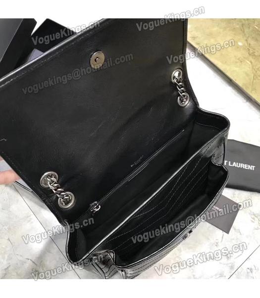 YSL Black Oil Wax Calfskin Leather Silver Chains 28cm Shoulder Bag-5