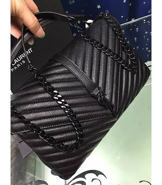 YSL Black Original Lambskin Leather Shoulder Bag Black Chain
