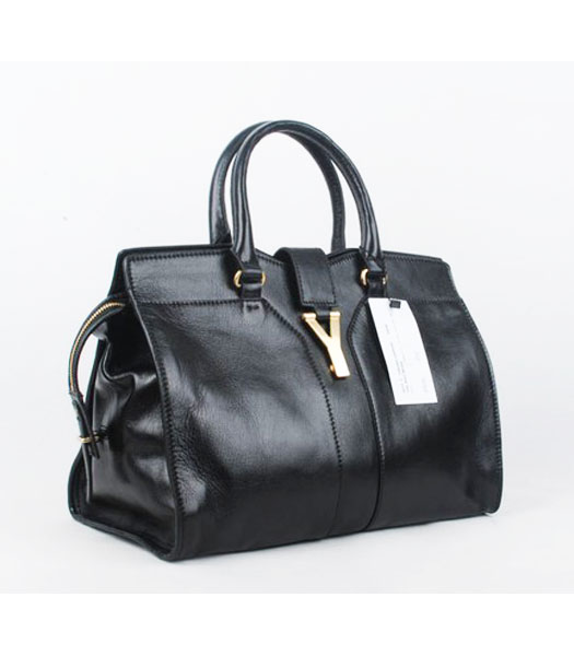 YSL Cabas Chyc in Black Classic and Plain Leather-1