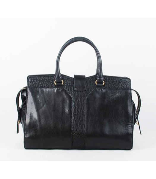 YSL Cabas Chyc in Black Classic and Textured Leather-2