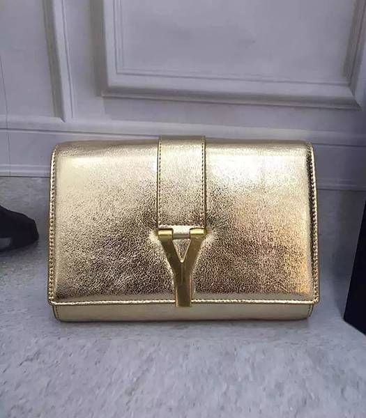 YSL Gold Original Calfskin Leather 22cm Bag Golden Chain