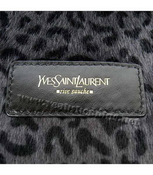 YSL Horsehair Tote Bag Black with Lambskin Strap-4